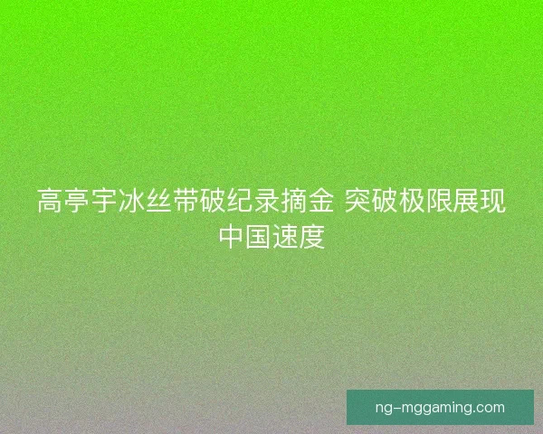 高亭宇冰丝带破纪录摘金 突破极限展现中国速度
